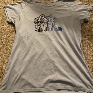 Baby blue North Face T-shirt